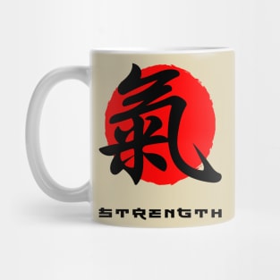 Strength Japan quote Japanese kanji words character symbol 153 Mug